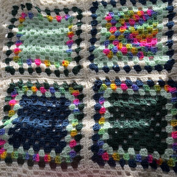 Handmade Granny Square Baby Tummy Time Blanket - Picture 6 of 11